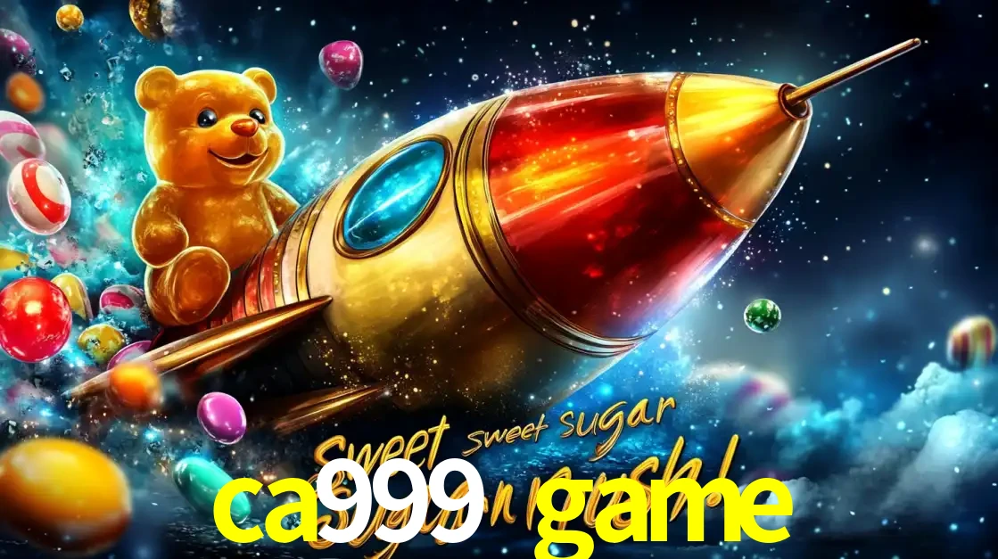 Arte promocional do jogo de slot Sugar Rush, com um urso de pelúcia em um foguete viajando pelo espaço de doces, um dos jogos divertidos disponíveis no cassino ca999 game.